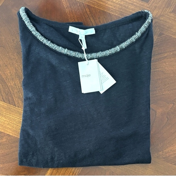 NWT Maje linen t-shirt - Picture 1 of 8